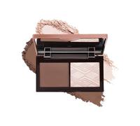 Face Highlighter & Bronze Powder Palette, 2-in-1 Shimmer Highlighter Make Up Palette and Matt Bronze Countor Pressed Powder for Natural Healthy Look, Long-Lasting and Waterproof 01
