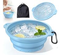 Face Ice Bath Bowl with Built-in Ice Tray, Foldable Silicone Face Bowl for Ice, Reusable Ice Facial Bowl for Puffiness Reduction, Skin Tightening, Acne Relief, Portable Spa Tool for Home, Travel
