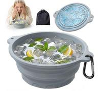 Face Ice Bath Bowl with Built-in Ice Tray, Foldable Silicone Face Bowl for Ice, Reusable Small Ice Facial Bowl for Puffiness Reduction, Skin Tightening, Acne Relief, Spa Tool for Home, Travel