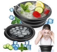Face Ice Bath Bowl With Built-In Ice Tray, Silicone Ice Bowl Facial Folding Washbasin for Cold Plunge Therapy, Skin Tightening & Acne Relief, Reusable Ice Cubes Portable Spa Tool for Home & Travel