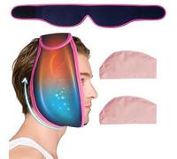 Face Ice Pack for Wisdom Teeth,Adjustable Head Wrap with 2 Replacement Hot Cold Therapy Gel Packs, Ice Pack Wrap for Jaw Oral Surgery Pain Relief,TMJ Relief, Tonsillectomy Recovery and Chin