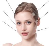 Face Lift Tape - 20 Pcs Invisible V-Lift Stickers with 8 Strings, Instant Tightening for Double Chin & Neck, Wrinkle-Smoothing Facial Patches, Waterproof Facial Tape for Makeup Enhancement(Black Rope)