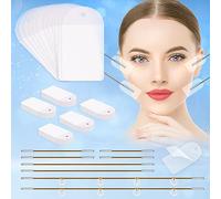 Face Lift Tape Invisible - 100PCS Instant Face Lifting Strips with 8 Support Strings Invisible Neck Tape & Facial Bands for Jowls, Double Chin
