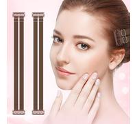Face Lift Tape Invisible, 2 PCS Brown Face Lift Hair Band, Facelift Bands with Clips, Reusable V-Shaped Hair Clips Lifting Strap, Instant Adjustable Neck Tape Lifting Strap Tightens Sagging Skin