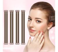 Face Lift Tape Invisible, 4 PCS Brown Face Lift Hair Band, Facelift Bands with Clips, Reusable V-Shaped Hair Clips Lifting Strap, Instant Adjustable Neck Tape Lifting Strap Tightens Sagging Skin