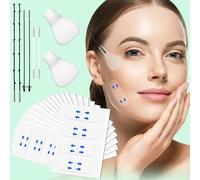 Face Lift Tape Invisible With String, Face Tape Lifting Invisible, Neck Lift Tape Behind Neck, V-Shaped Instant Facelift, Waterproof Transparent for Sagging Skin, Double Chin, Wrinkles, Eyes, 160PCS