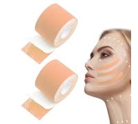 Face Lifting Tape - 2.5 cm x 5 m Multifunctional Anti Wrinkle Face Tape, High Elastic Kinesiology Facial Forehead Eyes Lips Wrinkle Patches, Double Chin Remover, Face Tape Against Wrinkles, 2 Rolls