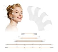 Face Lifting Tape Set, Face Tightening Tape Against Double Chin, 80 Invisible Stickers & 4 Lifting Ropes for Instant V Shape Contouring of Face, Reusable V Face Tape, Neck and Jaw Line
