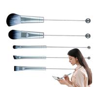 Face Makeup Brush Set | 5 Pieces Makeup Tool - Face Brushes with Beads | for Blush, Fixer, Bronzer Powder, Beauty and Home