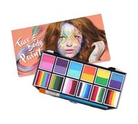 Face Makeup Palette - 12 Colours Watercolour Face Makeup Set 12 Colours Watercolour Face Makeup Set Cosplay Makeup Palette Face Art for Halloween, Stage Performances, Flag Face