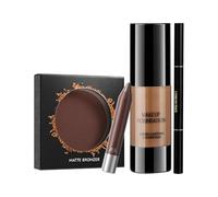 Face Makeup Set Bronze Sweatproof Contouring Powder Lip Gloss