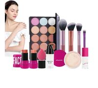 Face Makeup Set,Makeup Kit Brushes Eyeshadow Palette Primer | Make up Set, Blush Stick Loose Powder Long-Lasting for Women, Girls, Teens