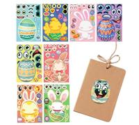 Face Making, 8 Sheets Funny Gift Bag Fillers - Cartoon Easter Faces Stickers Make Yourself - for Children, Arts & Crafts, Classroom, Home, School & Birthday Parties