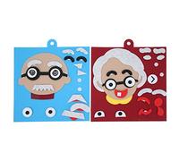 Face Making Toy Autism Training Bright Colors Emotional Learning Thick Felt Face Puzzles Grandpa Grandma Style Gift Kids Education Training
