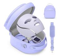 Face Mask Case Compatible with Shark CryoGlow LED Face Mask, Face Mask Protective Travel Holder with Shock-Absorbing Lining & Handle & Detachable Shoulder Strap, Purple (Bag Only)