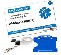 Face Mask Exemption Card - PVC - Hidden Disability - Includes Free Lanyard/Cardholder