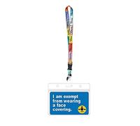 Face Mask Exemption Lanyard with Card Holder,Includes 1pc Mask Exemption Badge and1pc Lanyard and 1pc Card Holder (Color)