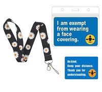Face Mask Exemption Lanyard with Card Holder,Includes 1pc Mask Exemption Badge and1pc Lanyard and 1pc Card Holder (black1)