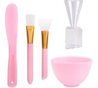 Face Mask Mixing Bowl Set 5 in 1 DIY Facemask Mixing Tool Kit with Facial Mask Bowl Stick Spatula Silicone Face Mask Brush & Premium Soft Face Brushes