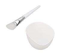 Face Mask Mixing Bowl Set with Silicone Facial Bowls, Brushes, Reusable Facial Pad, Esthetician Tool Kit for Peel off & Clay Mask(White)