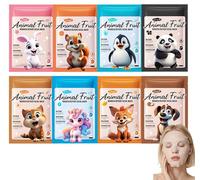 Face Mask Sheets, 8 Pack Moisturizing & Smoothing Facial Mask Set for Daily Use, Cute Cartoon Animal Packaging for Kids & Teenage Girls, Skincare Gift Set
