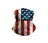 Face Masks Reusable Mask Outdoor Sports Neck Gaiter For Men & Women - 3D Digital Print USA Flag Sun Face For Cycling Fishing & Hiking (Red, 45x25cm)