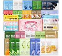 Face Masks Skincare, 47 PCS Face Mask Set, Skin Care Gift Sets for Women con Facemasks, Nose Strips Blackhead, Neck Mask, Eye Patches, Lip Patch, Added Plant Extracts, Moisturizes and Nourishes