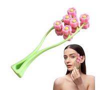 Face Massage Tool, Face Roller Massager, Y-shaped Face Beauty Tool, Manual Relaxing Device, Portable 3D Flower Roller for Neck Body Skin Care