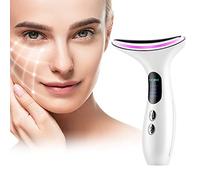 Face Massager，Anti-Wrinkle Face Device，Portable Skin Tightening Beauty Toning Device with 45 ±5°C Heat and 4 Massage Modes for SkinTightening & Neck Lifting EMS Face Toning Firming (White)