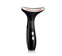 Face Massager，Anti-Wrinkle Face Device，Portable Skin Tightening Beauty Toning Device with 45 ±5°C Heat and 4 Massage Modes for SkinTightening & Neck Lifting EMS Face Toning Firming (Black)