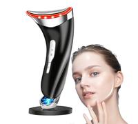 Face Massager, Anti-Wrinkle Face Device with 3 Modes & 45°C Heat, Electric Neck Lifting Massager for Skin Tightening, EMS Massage Facial Toning Firming for Women, Anti-Aging (Black)