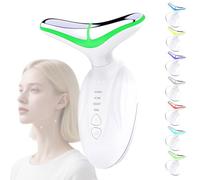 Face Massager, Electric Anti-Aging Neck Eye Massager with 7 Colors 3 Modes 45°C for Skin Care, Anti-Wrinkle Device for Slimming Face (White)