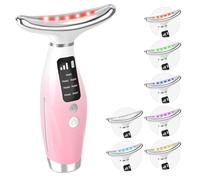 Face Massager, Face Toning Devices with 45±5°C for Electric Facial Device & Neck Massage, 3 Modes 7 Colors Anti-Wrinkle Face Device for Women Pink