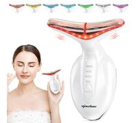 Face Massager Facial Lifting Device: Electric Neck Massage Lift Machine 7 LED Colors 4 Modes - Skin Toning Beauty Devices 45°C EMS Microcurrent - Anti-Wrinkle Face Sculpting Therapy Gua Sha Tool Women