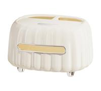 Face Napkin Holder - ABS Storage Box | Counter Dispenser with Lid for 8.8 Inch Paper Organizer for Kitchen, Bedroom, Living Room, Bathroom, Vanity, Hotel | M