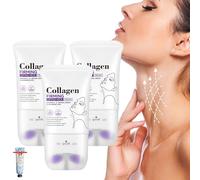 Face & Neck Collagen Cream, Luxurious Neck Firming and Tightening Cream with Roller, Anti-wrinkle Face-neck Décolleté Creams for Saggy Skin - Lifting Tighten Sagging Skin and Even Tone