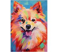 Face of German Spitz Jigsaw Puzzle 1000 Pieces for Adults - Modernist Painting Style German Spitz Challenging and Relaxing Gifts Idea for Puzzle Enthusiasts
