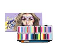 Face Paint | 12-Color Washable Water-Based Palette | Professional Costume Makeup Kit | Long Lasting Halloween Painting Set for Halloween, Stage Performance, and Festivals