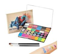 Face Paint - 42 Colors Makeup Kit with Brushes for Festivals, Parties with Easy Application, Water Based Paint for School , Carnival, Stage, Birthday, Color Powder Paste Multicolor, Art Use