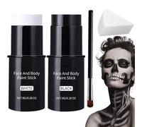 Face Paint Black White - Halloween Makeup Kit | Skeleton Zombie Clown Makeup Hallowen | Body Paint for Birthday Makeup Party Supplies, Party Decoration