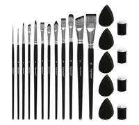 Face Paint Brush Set 12pcs Face Painting Brushes and Sponges Set for Face Body Painting Paintbrushes Craft for Acrylic Painting Oil Watercolor Gouache Art Supplies for Artists and Beginners