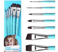 Face Paint Brush Set, Pcs Professional Artist Paint Brushes for Face & Body Painting Art Makeup Kit for Halloween Cosplay Party Makeup Kit - Acrylic Painting Oil Gouache Watercolor