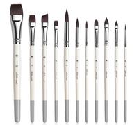 Face Paint Brushes, Golden Maple 11PC Artist Acrylic Paint Brush Set for Face Body Shoe Painting, Ideal for Chrismas Halloween Cosplay Party SFX Arty Stage Makeup