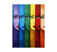 Face Paint by Numbers for Adults Abstract Painting by Numbers for Adults, Art Supplies with Color Canvas for Painting 20x28in 36 Colors of Acrylic Paint and Brush, Wall Art for Room Decor 2YH-11333