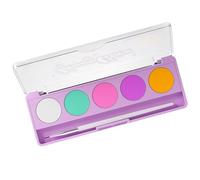 Face Paint Eye Liner Palettes with 5 Water Activated Colors Long Lasting UV Reactive Makeup Set with Brush Fluorescent Body Paint