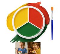 Face Paint Kit - 3 in 1 Oil-Based Professional Makeup Set, Waterproof & Long-Lasting Halloween Body Paint with 3 Colors, Non-Toxic Safe Formula for Sensitive Skin & Special Effects (Yellow)