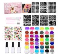 Face Paint Kit - Water-Based Paints Professional Facepaint Makeup Kit - Makeup Art Craft Facepaint Stencils Brush for Children's Day Celebrations Parties Cosplay Halloween Performances Birthday Stage