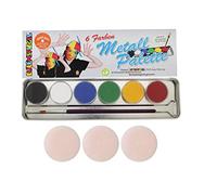 Face Paint Metal Paint Box 6 Colours with a Brush