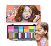 Face Paint Palette - 12 Color Water-Based Body Paint, Washable Costume Makeup Set, Smooth Blendable Formula with Safe Skin-Friendly Pigments | Cosplay and Halloween Makeup Kit for Parties and Art