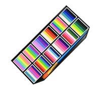 Face Paint Palette - 22.1x10.4cm Water Body Art Kits 12 Grid Faces Coloring Set Brush Applicators Smudge Resistant Stage Theater Cosmetic Kit | Halloween Cosplay Sports Performance Use